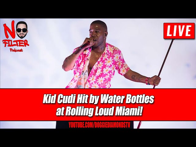 Kid Cudi Hit By Water Bottles At Rolling Loud Miami!