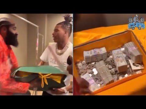 Lil Baby Surprises James Harden With Suitcase Full Of Cash & Quarters For His Birthday!