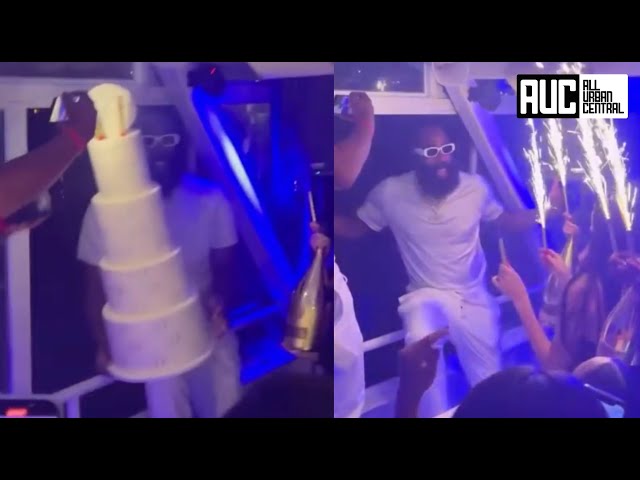 James Harden Throws His Birthday Cake In The Ocean At Yacht Party