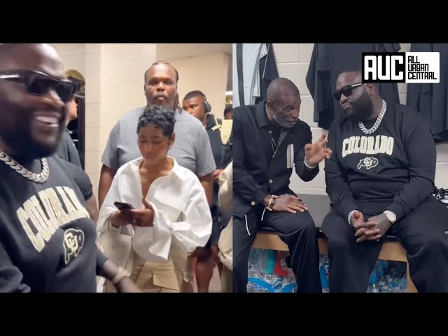 Rick Ross Introduces Secret Girlfriend To Coach Deion Sanders In Colorado Football Locker Room